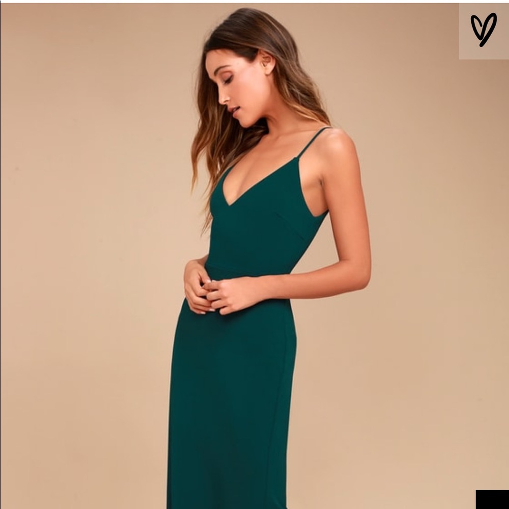 Lulu’s INFINITE GLORY FOREST GREEN MAXI DRESS